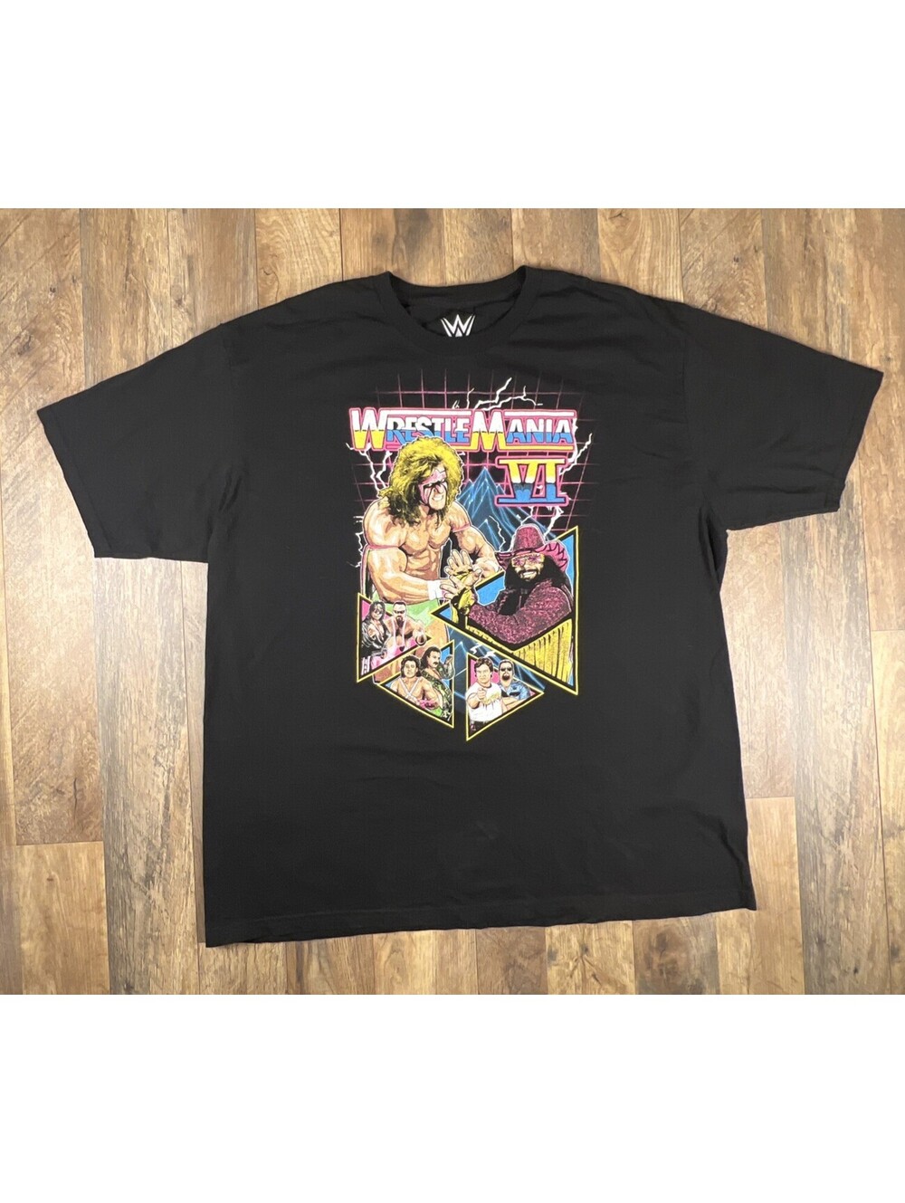 WWE WWF Wrestlemania VI 6 Ultimate Warrior Macho Man Used XXL 2XL Tee T-Shirt